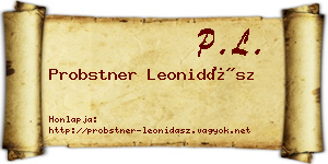 Probstner Leonidász névjegykártya